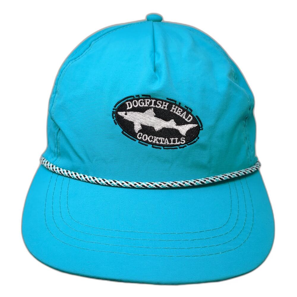 Dogfish Head Cocktails Hat 5 Panel Blue OSFM Rope Snapback Shark Logo Brewery